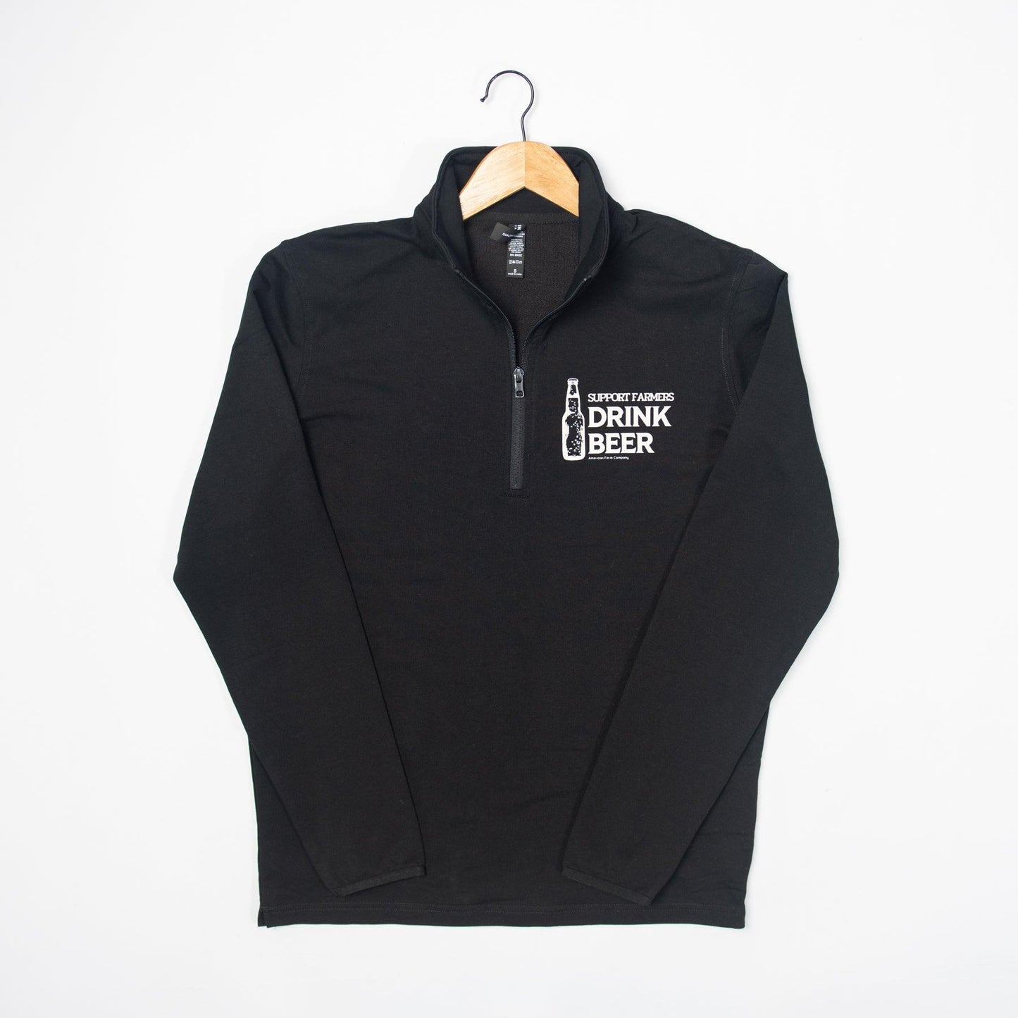 'Support Farmers Drink Beer' Performance 1/4 Zip Pullover - American Farm Company