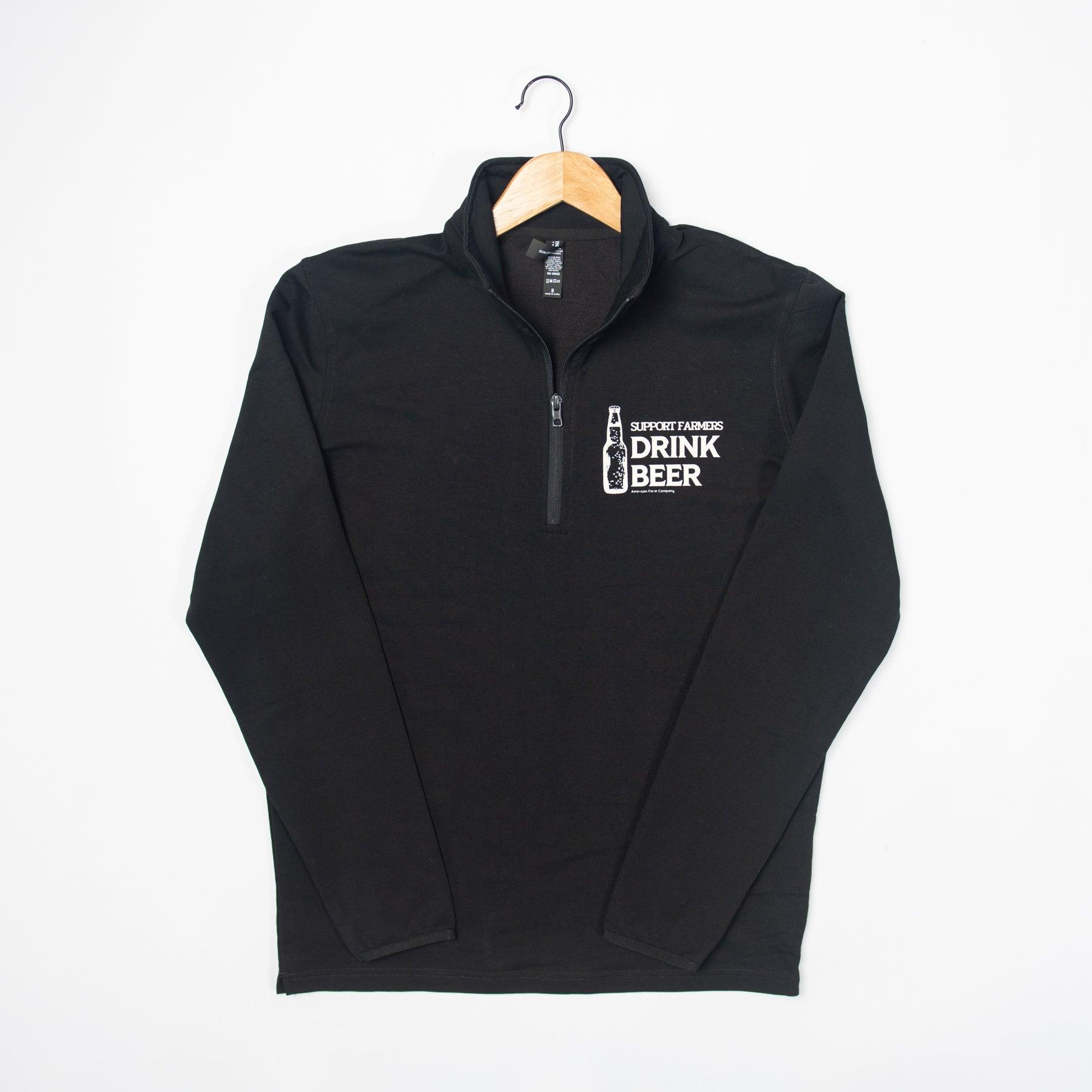 'Support Farmers Drink Beer' Performance 1/4 Zip Pullover - American Farm Company