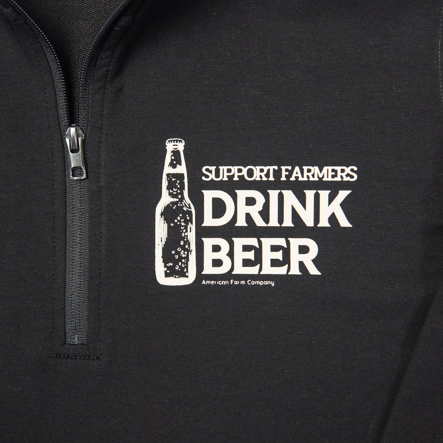 'Support Farmers Drink Beer' Performance 1/4 Zip Pullover - American Farm Company