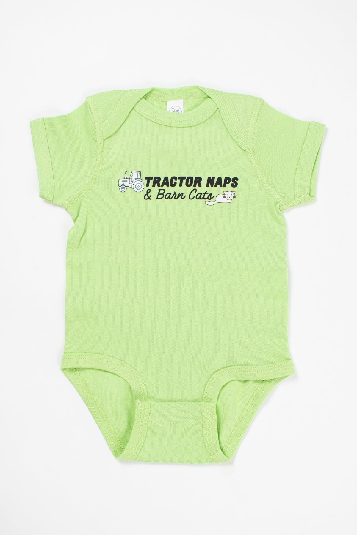 'Tractor Naps & Barn Cats' Green Onesie