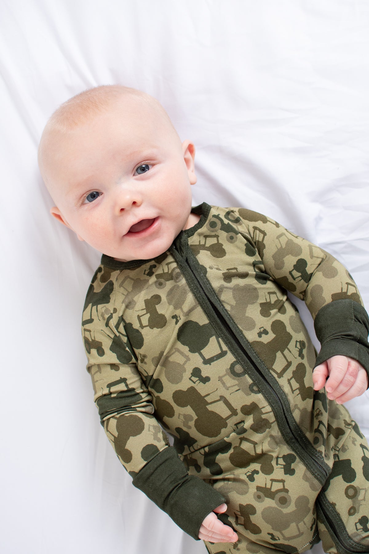 Tractor Camo Baby Bamboo Zippy