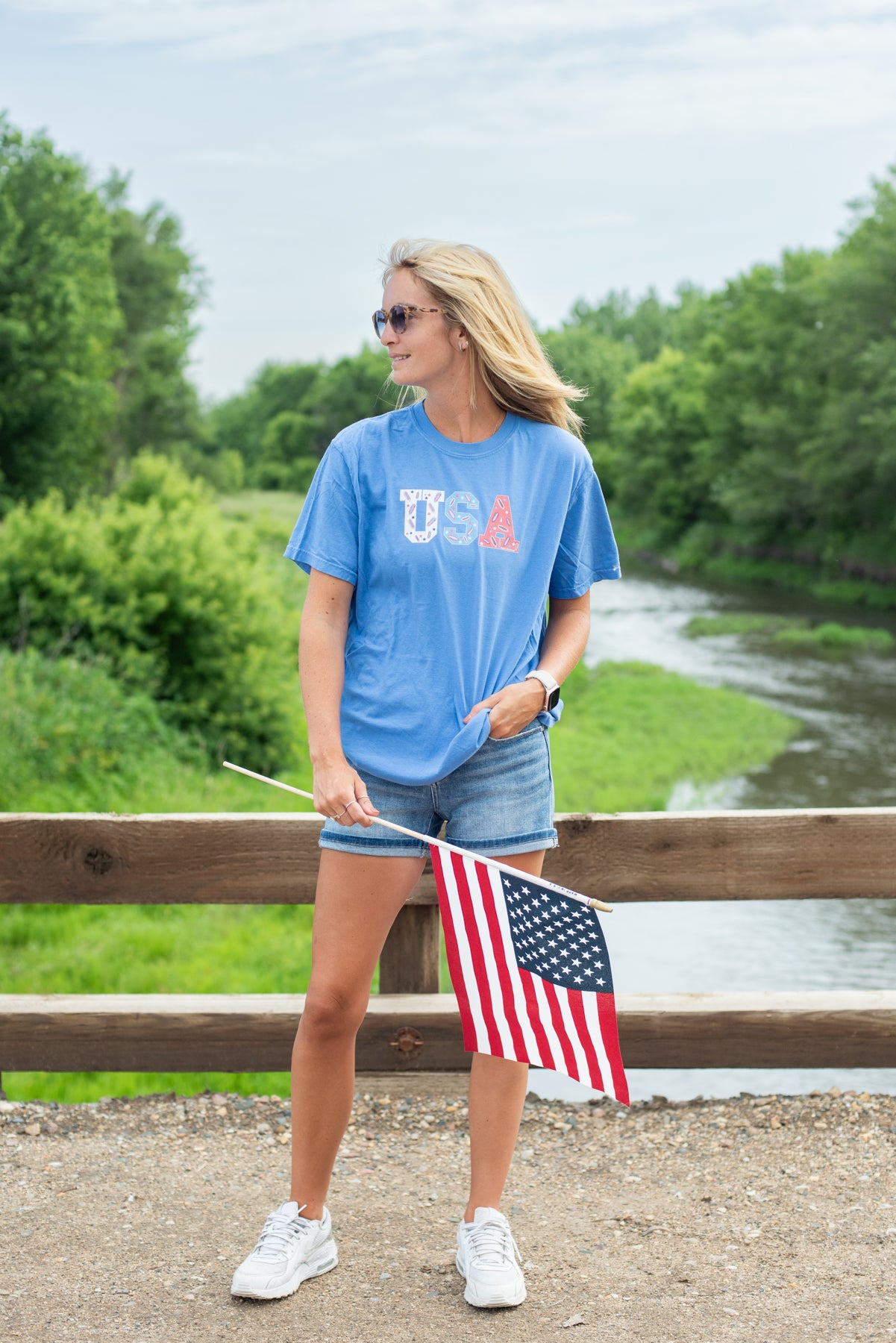 ‘USA’ Corn Blue Tee