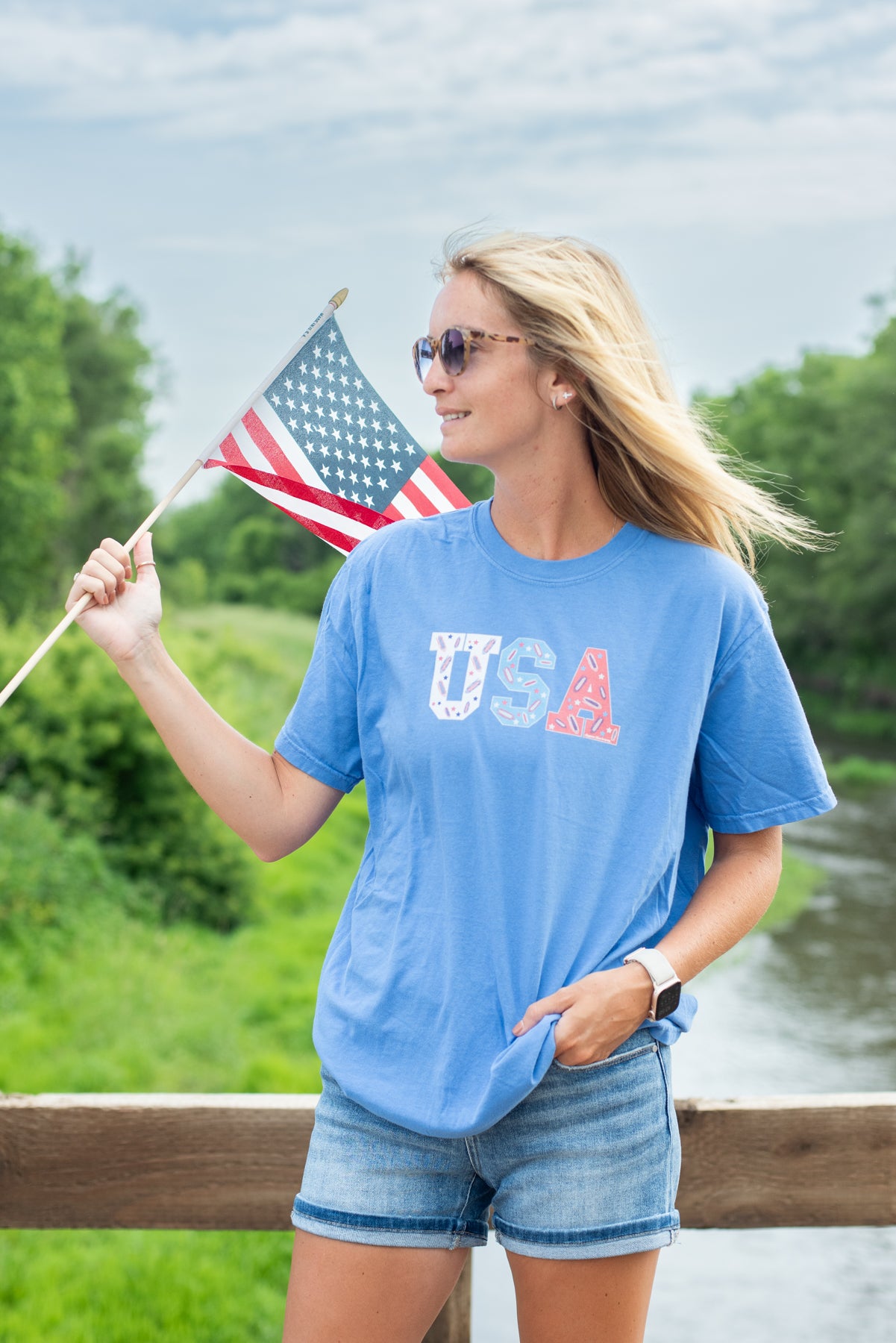 ‘USA’ Corn Blue Tee