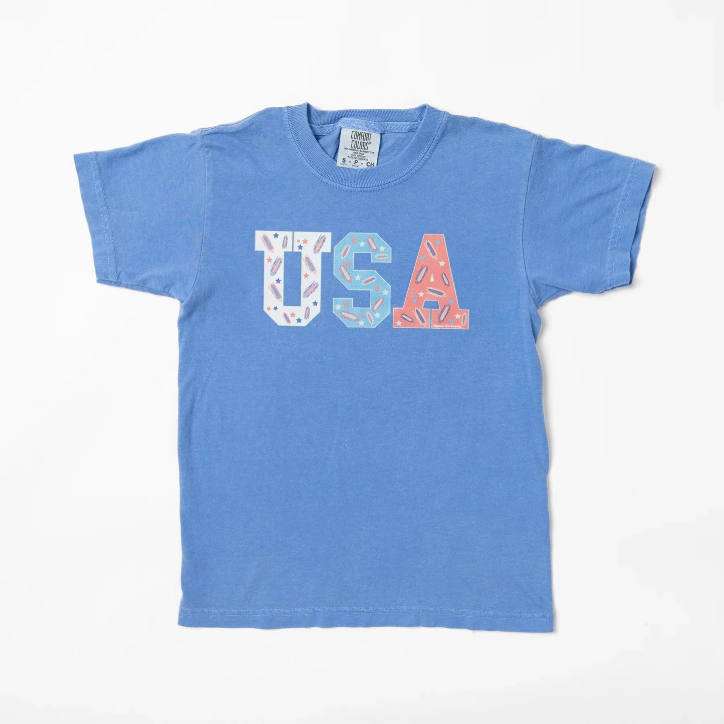 ‘USA’ Corn Toddler/Youth Blue Tee