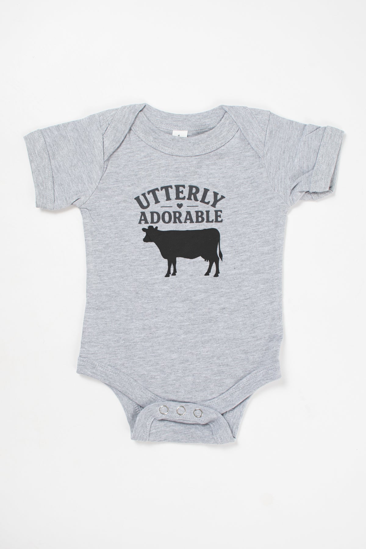 'Utterly Adorable' Cow Gray Onesie
