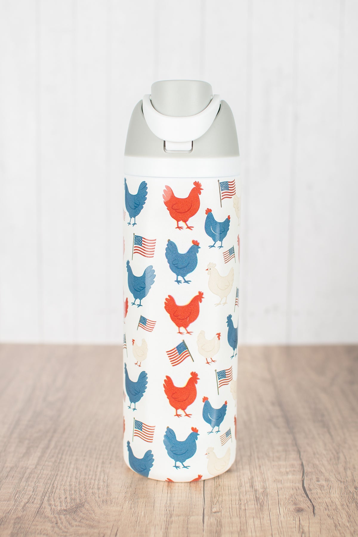 Vintage Chicken & Flags 24oz Skinny Silo Tumbler
