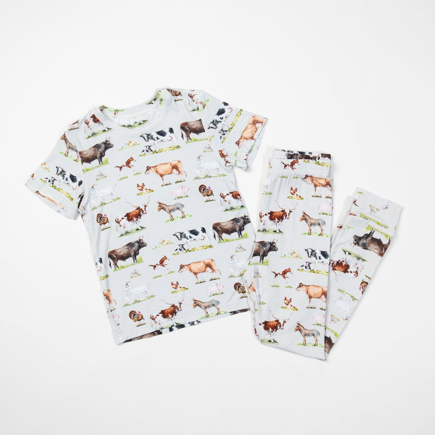 Watercolor Animals Toddler/Youth Bamboo Pajama Set - American Farm Company