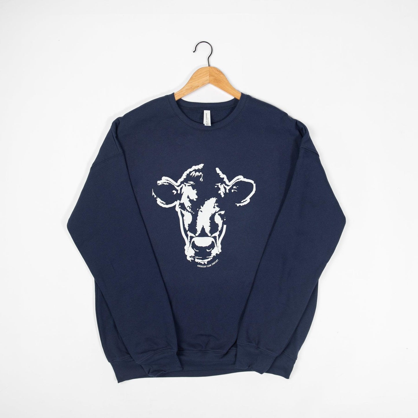 Watercolor Cow Navy Crewneck - American Farm Company