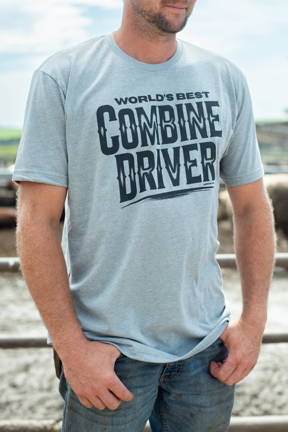 'World's Best Combine Driver' Grey Tee