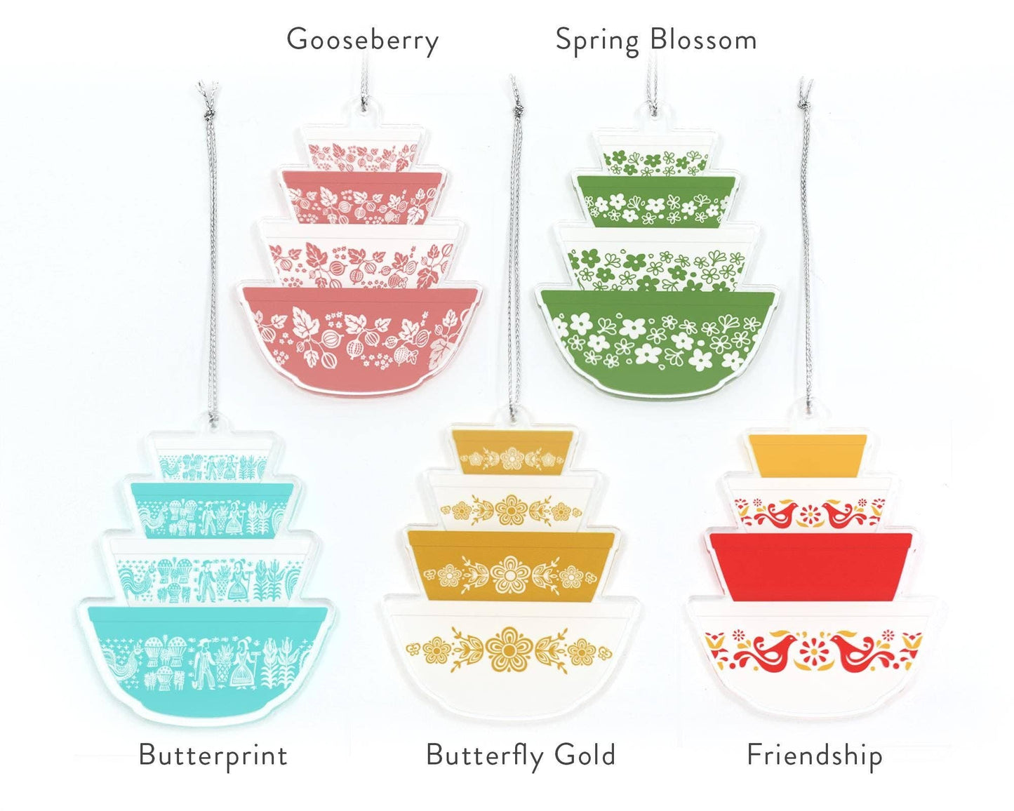 Double-Sided Pyrex-Inspired Acrylic Ornament