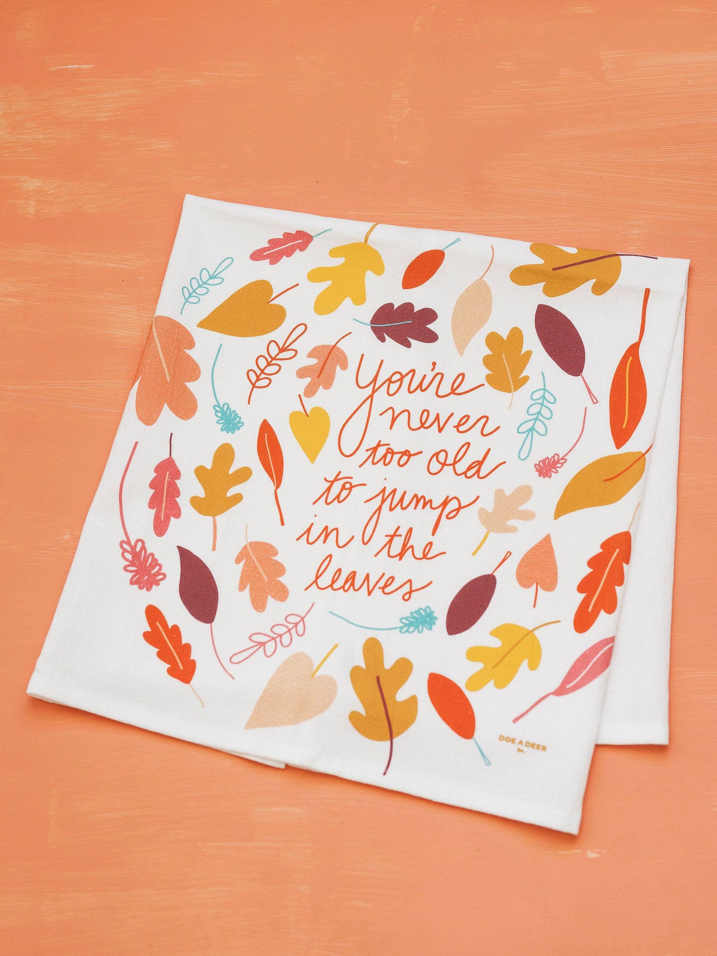 'Jump In The Leaves' Flour Sack Towel