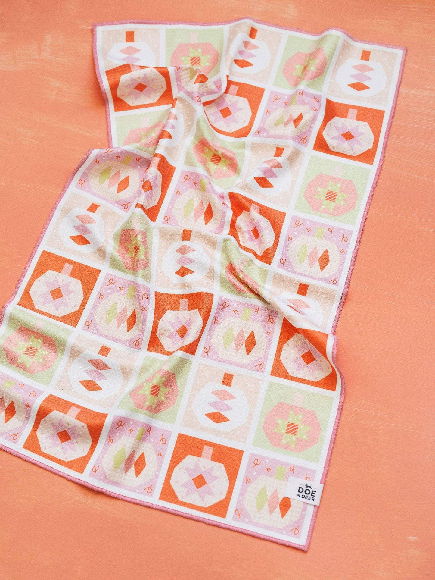 Pumpkin Quilt Waffle Towel