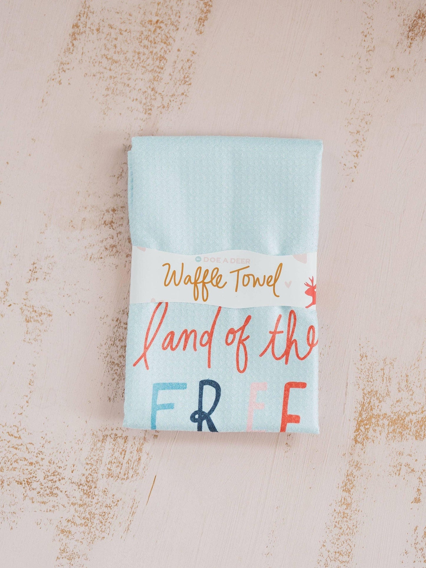 'Land of the Free' Fourth of July Waffle Towel