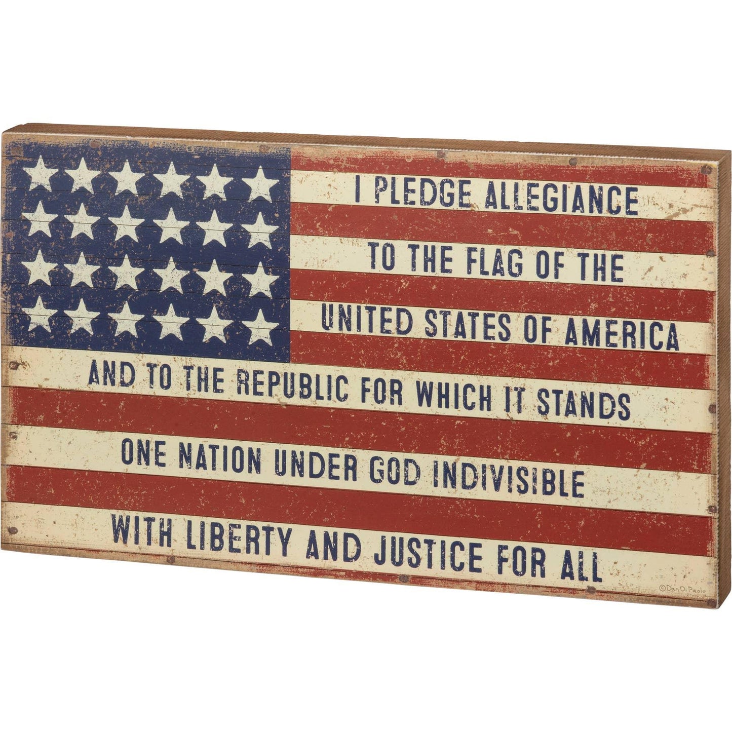 'I Pledge Allegiance To The Flag' Wooden Sign