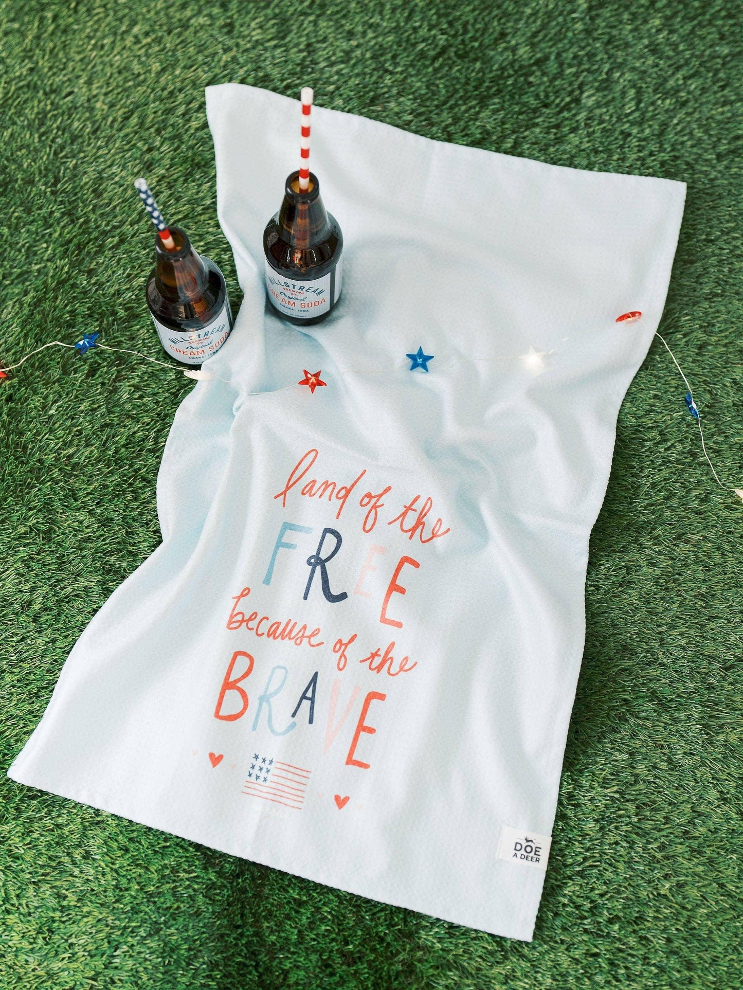 'Land of the Free' Fourth of July Waffle Towel