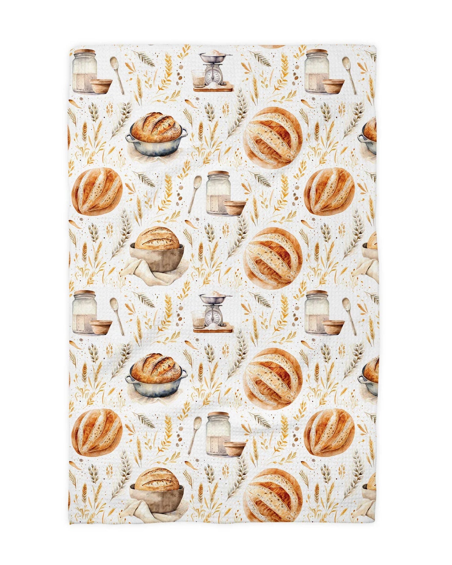 Sourdough Bread Waffle Kitchen Towel