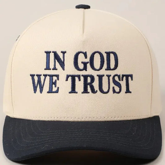 'In God We Trust' Embroidered Two-Tone Canvas Hat