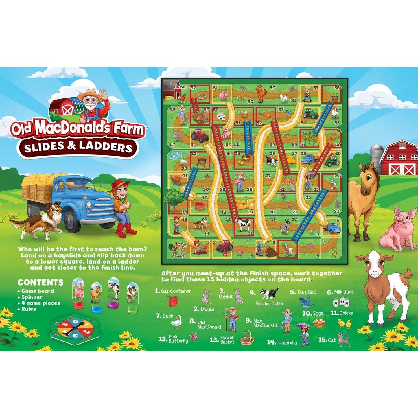 Old MacDonald's Farm 'Slides & Ladders' Board Game - American Farm Company