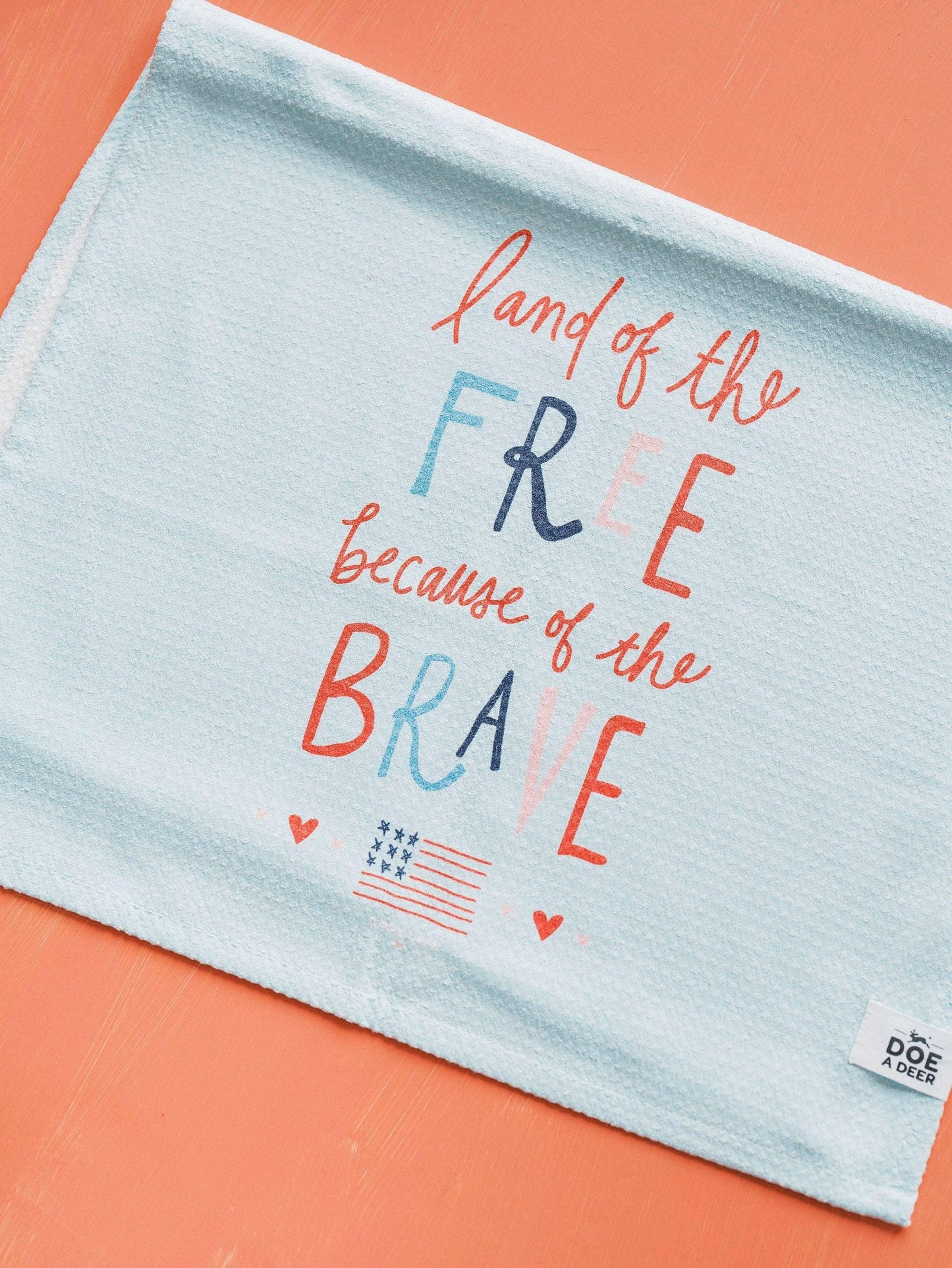 'Land of the Free' Fourth of July Waffle Towel