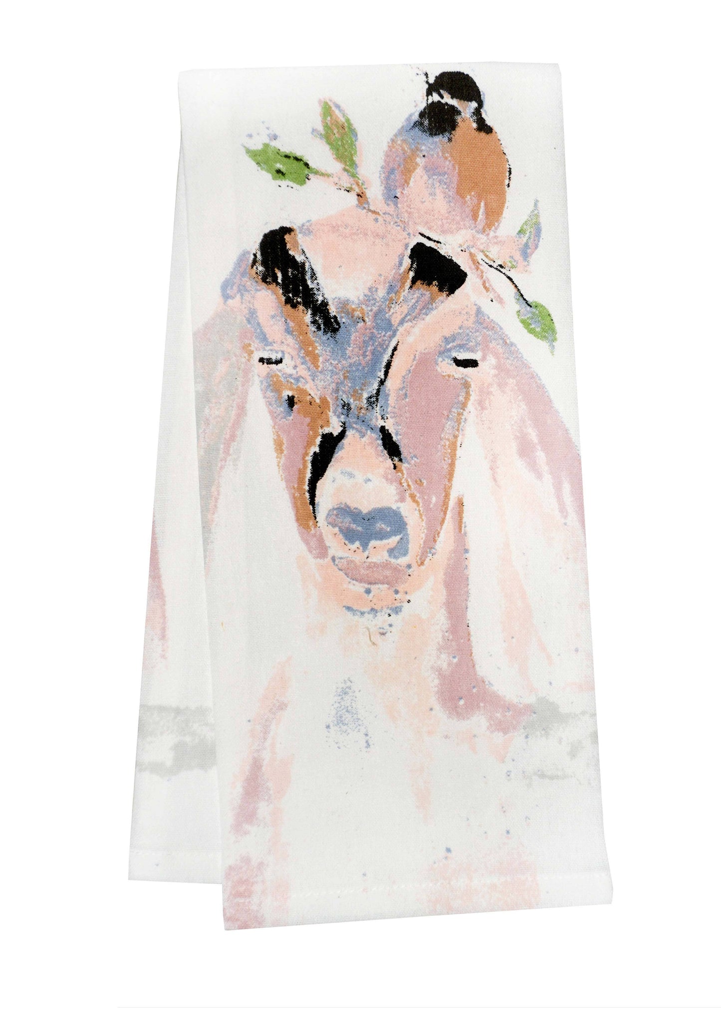 Goat With Bird Kitchen Towel
