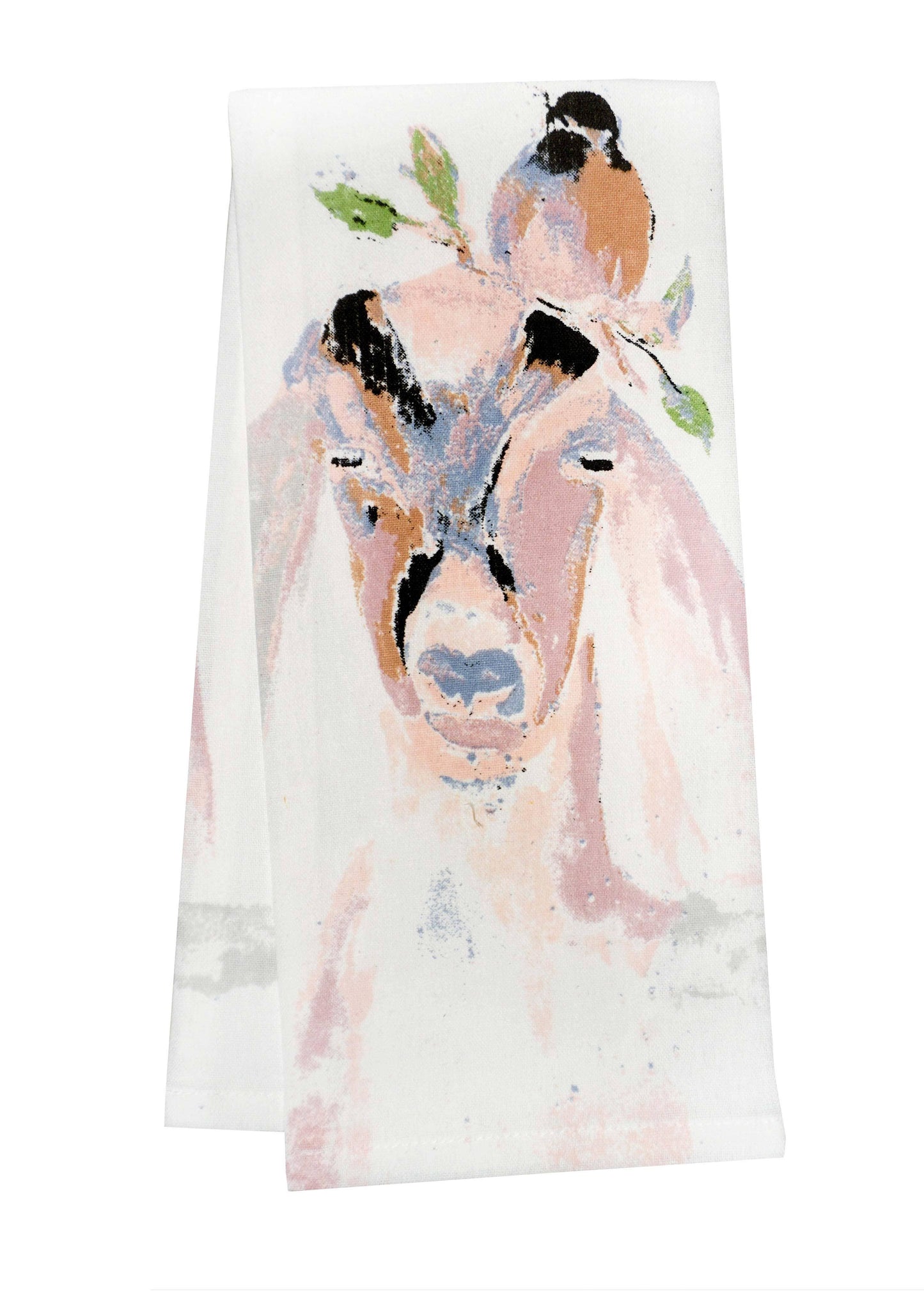 Goat With Bird Kitchen Towel