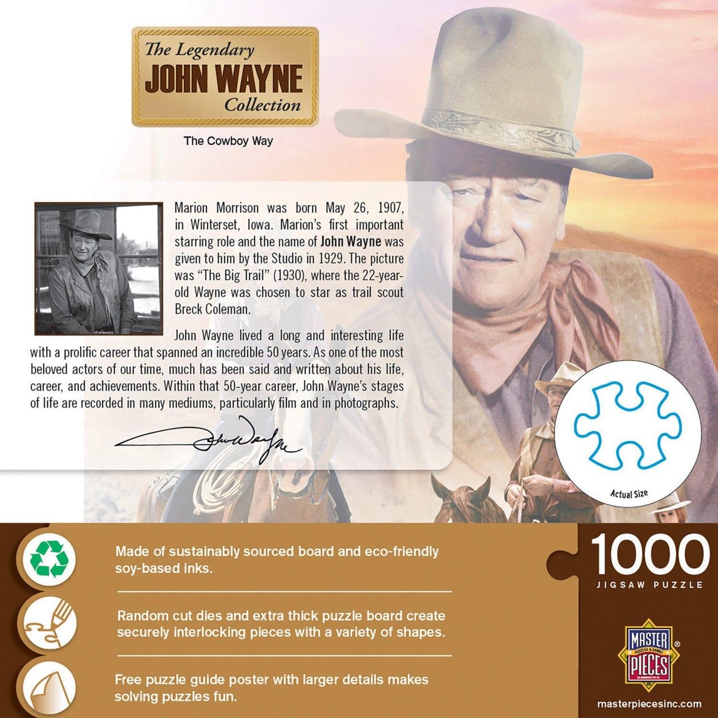 John Wayne 'The Cowboy Way' Puzzle - 1000 Piece - American Farm Company