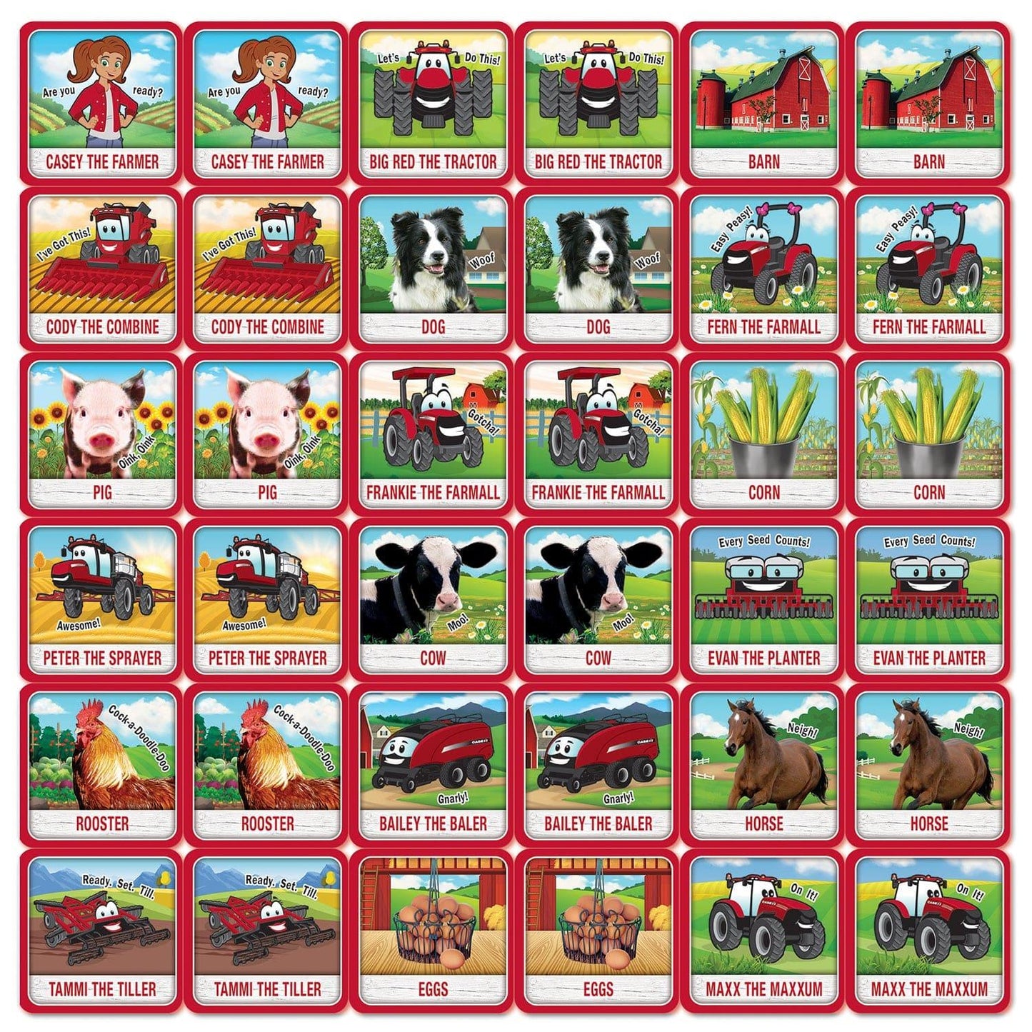 Case IH Casey & Friends Matching Game - American Farm Company