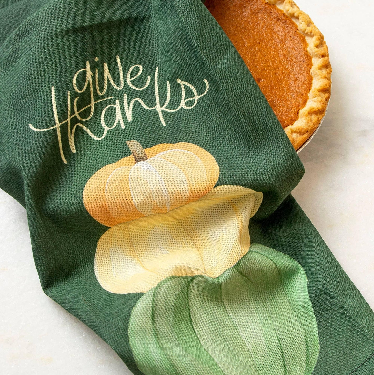 'Give Thanks' Pumpkins Kitchen Towel