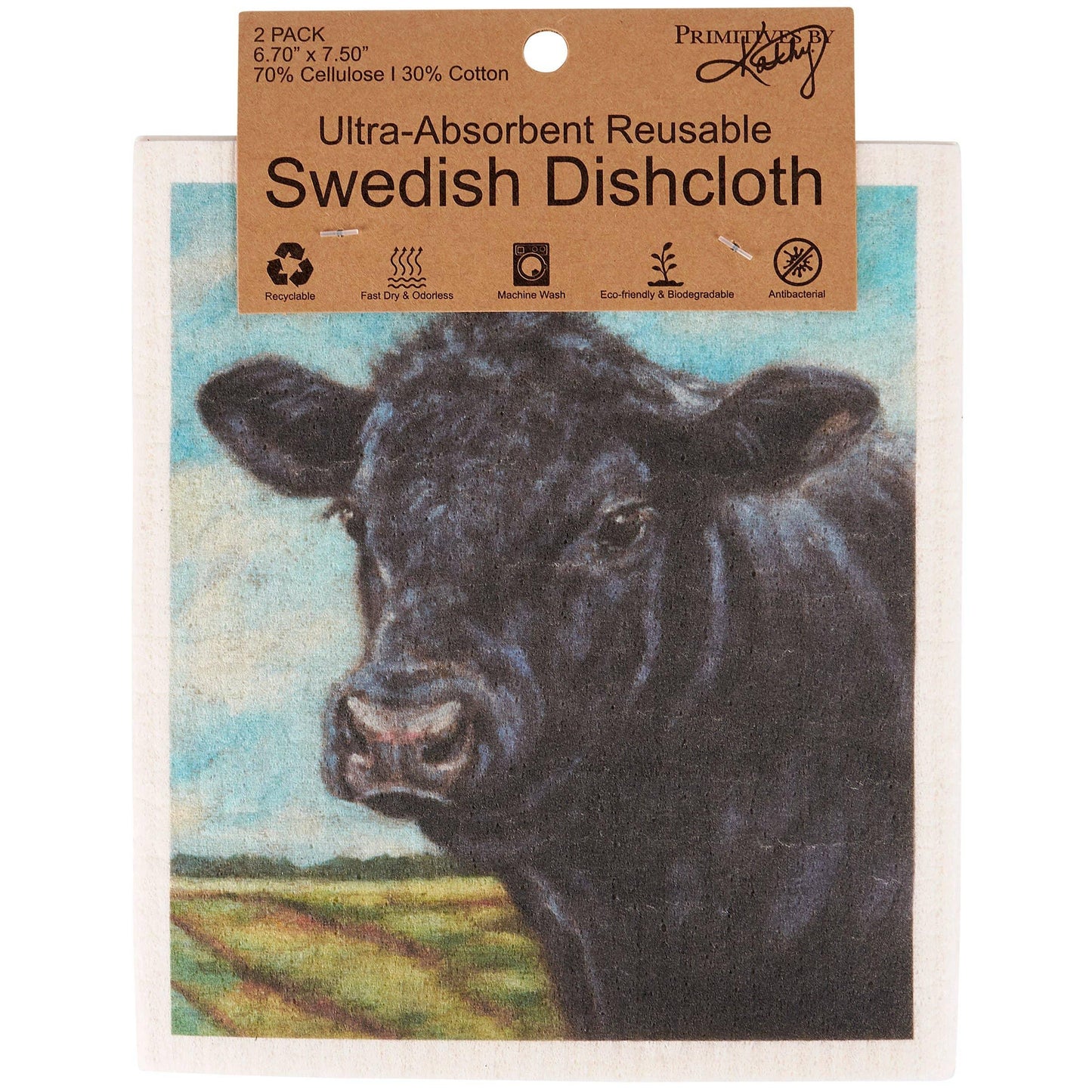 Angus Cows Swedish Dishcloth Set - American Farm Company