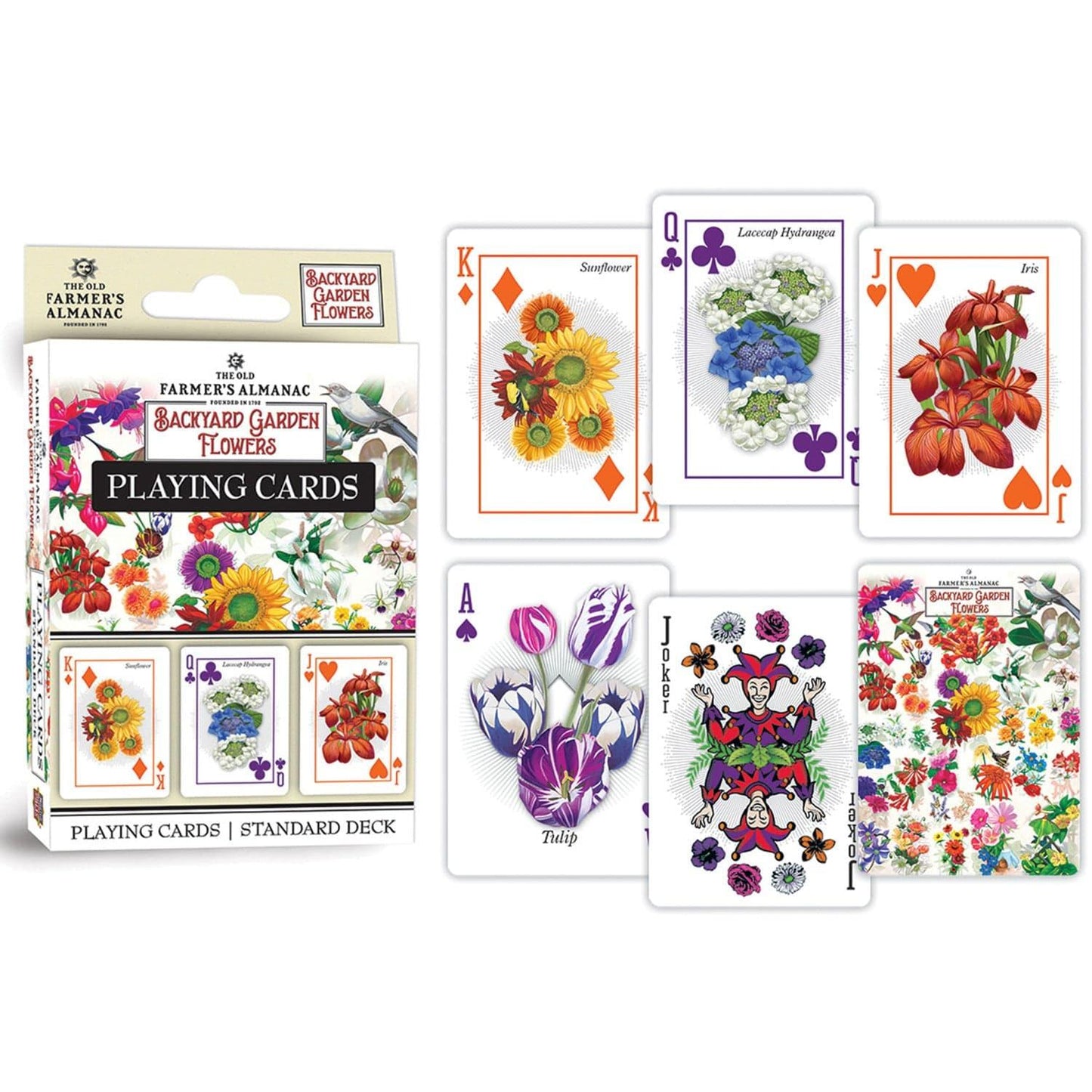 Farmer's Almanac 'Backyard Garden Flowers' Playing Cards - American Farm Company