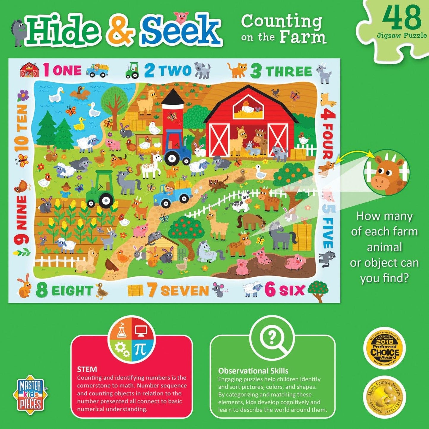 Hide & Seek 'Counting on the Farm' Puzzle - 48 Piece - American Farm Company