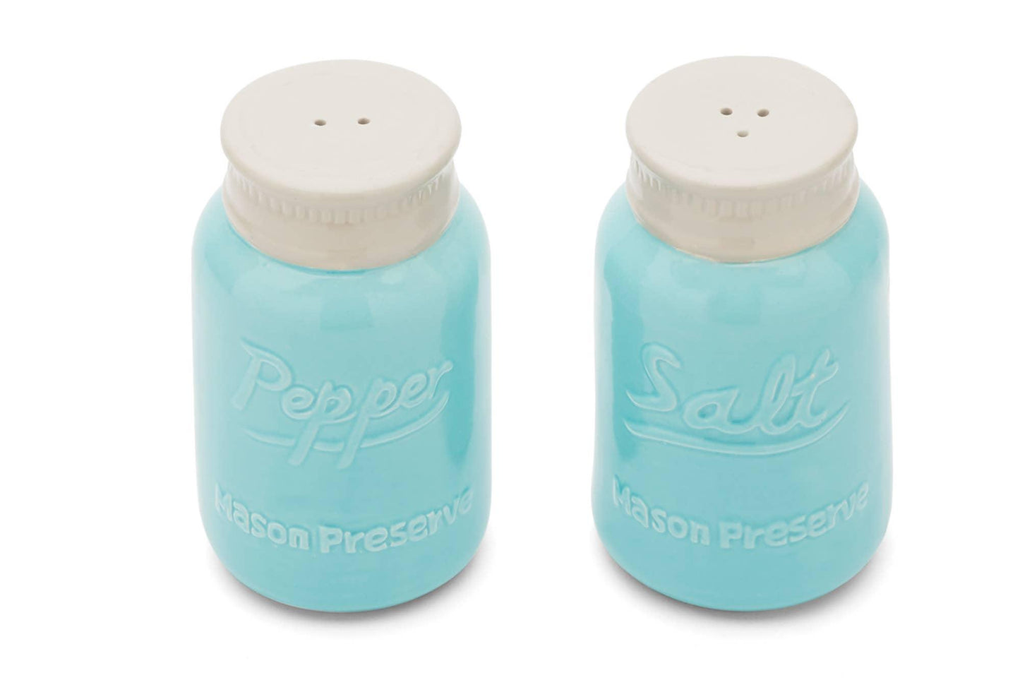 Ceramic Mason Jar Salt and Pepper Shakers