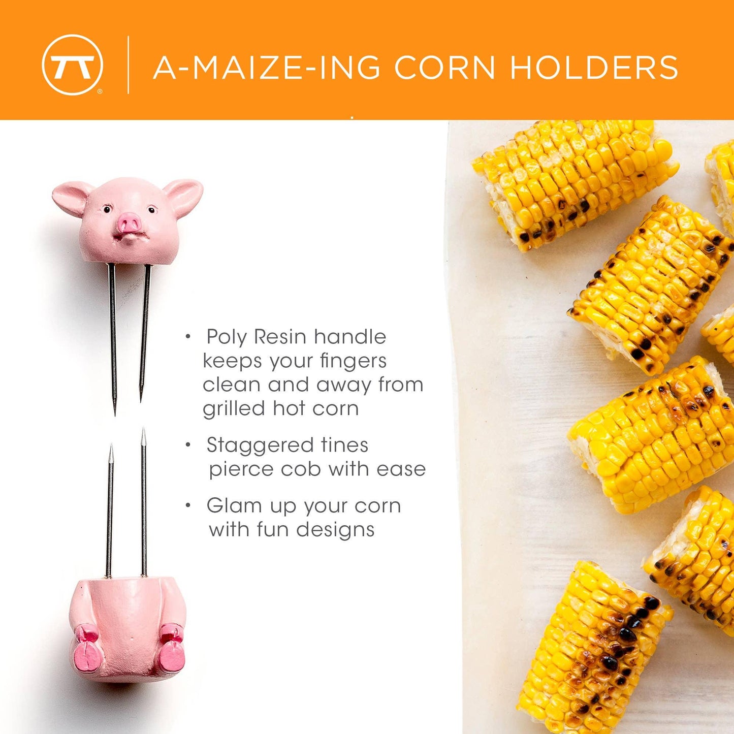 Piglets Corn Holders, Set of 4/pairs - American Farm Company