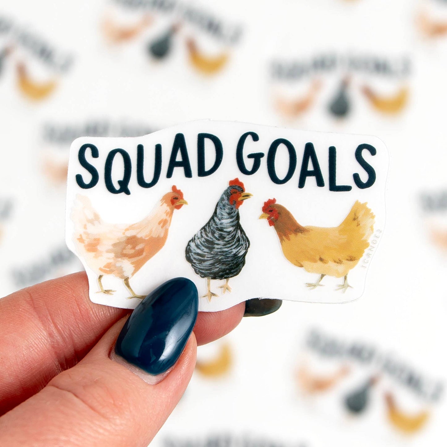 'Squad Goals' Clear Chicken Sticker