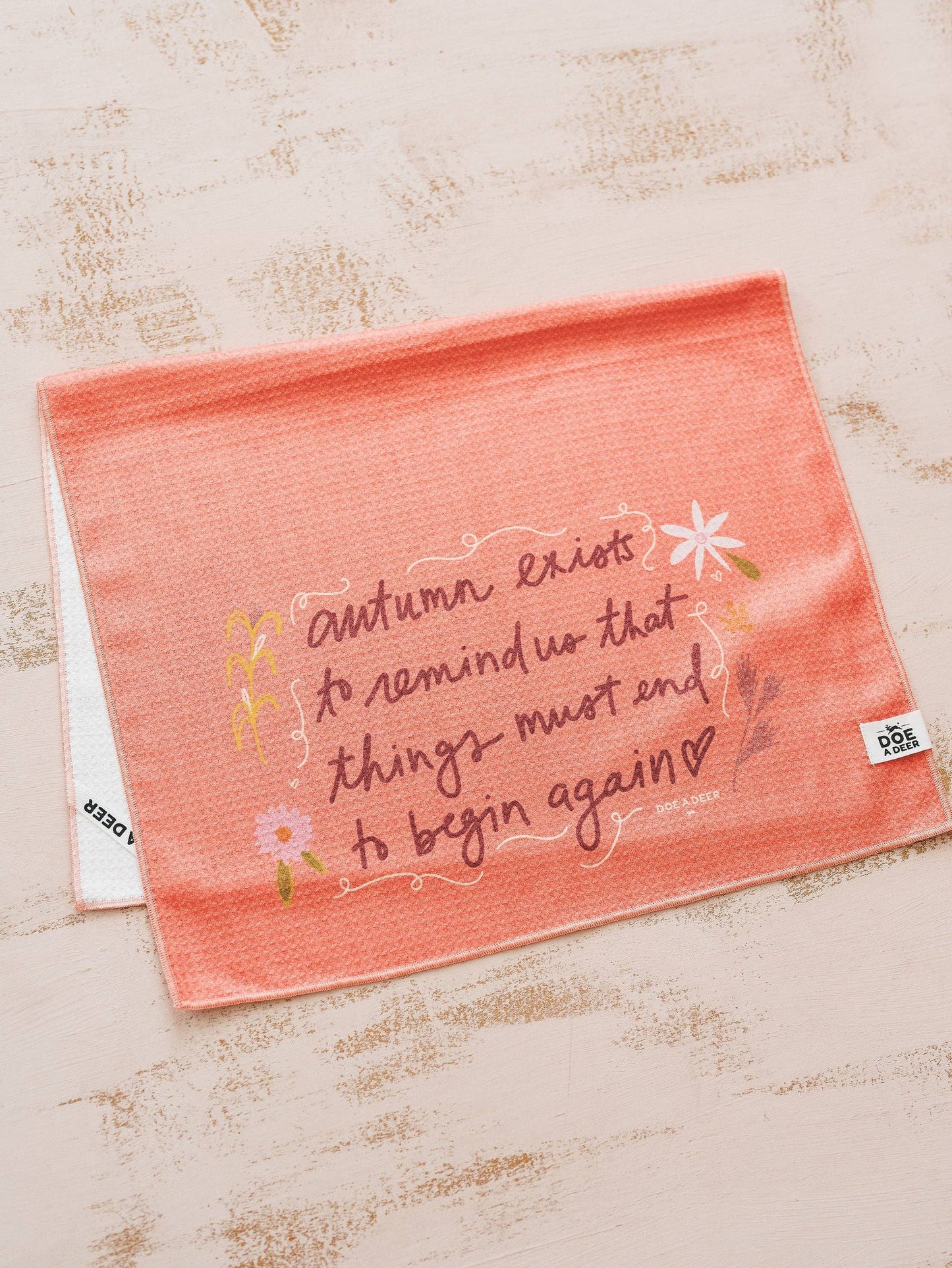 'Autumn Exists' Waffle Towel