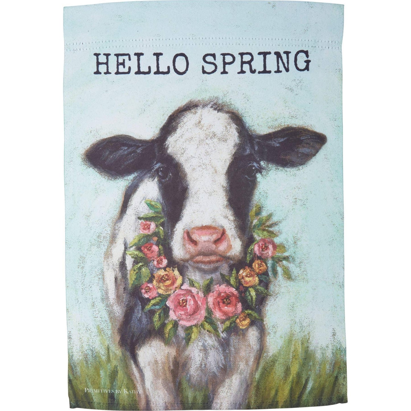 'Hello Spring' Cow Garden Flag - American Farm Company