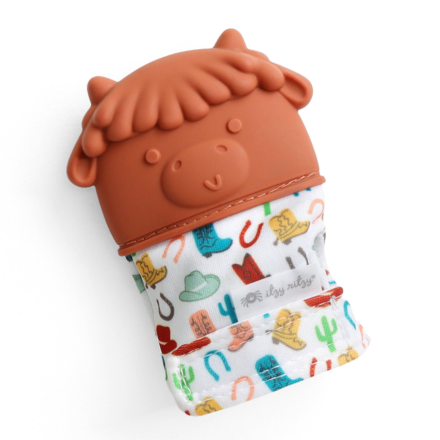 Itzy Mitt™ Silicone Teething Mitts - Highland Cow