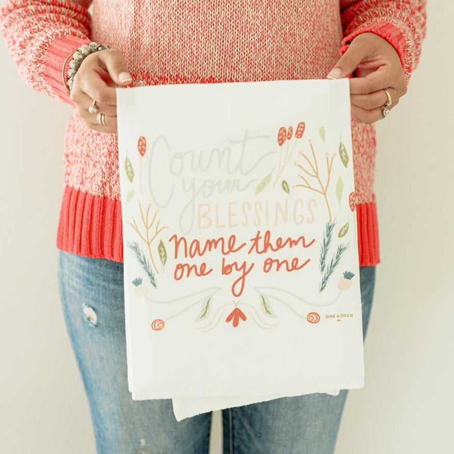 'Count Your Blessings' Flour Sack Towel