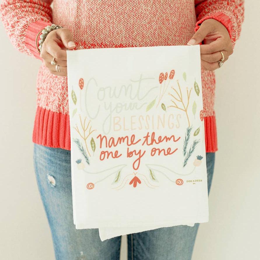 'Count Your Blessings' Flour Sack Towel