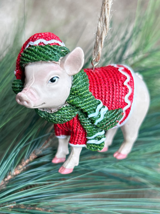 ‘Pig in a Sweater’ Christmas Ornament - American Farm Company