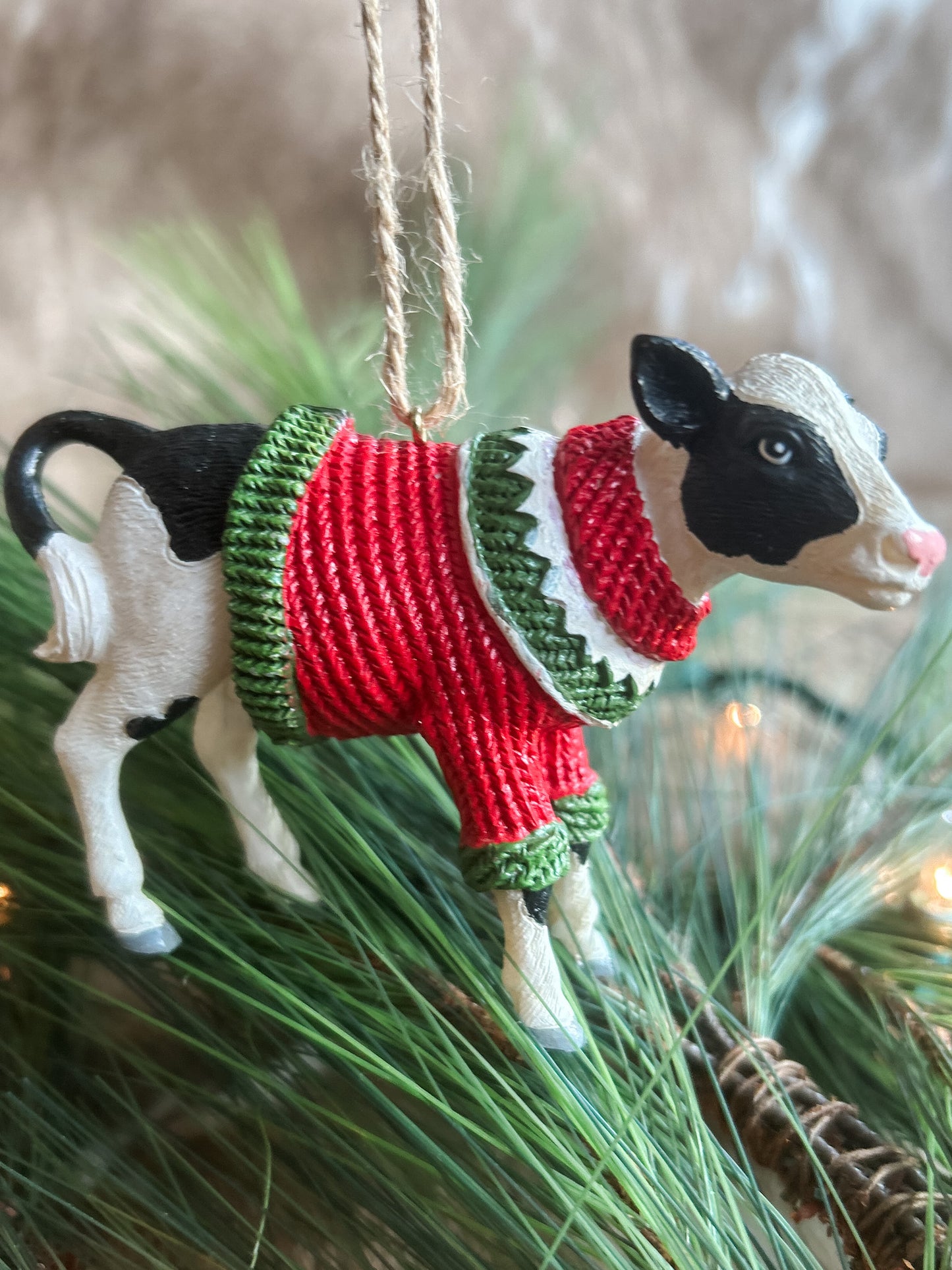 ‘Cow in a Sweater’ Christmas Ornament - American Farm Company