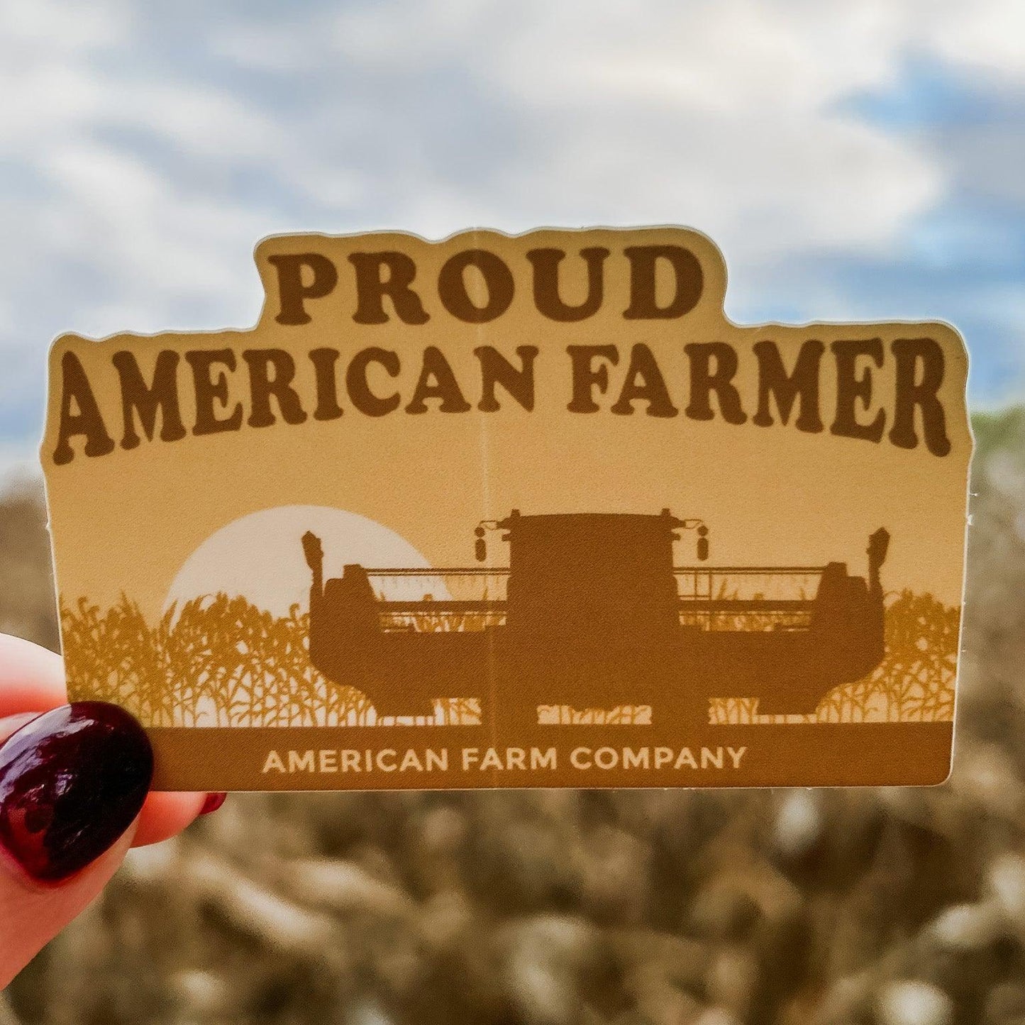 ‘Proud American Farmer’ Combine Sticker - American Farm Company