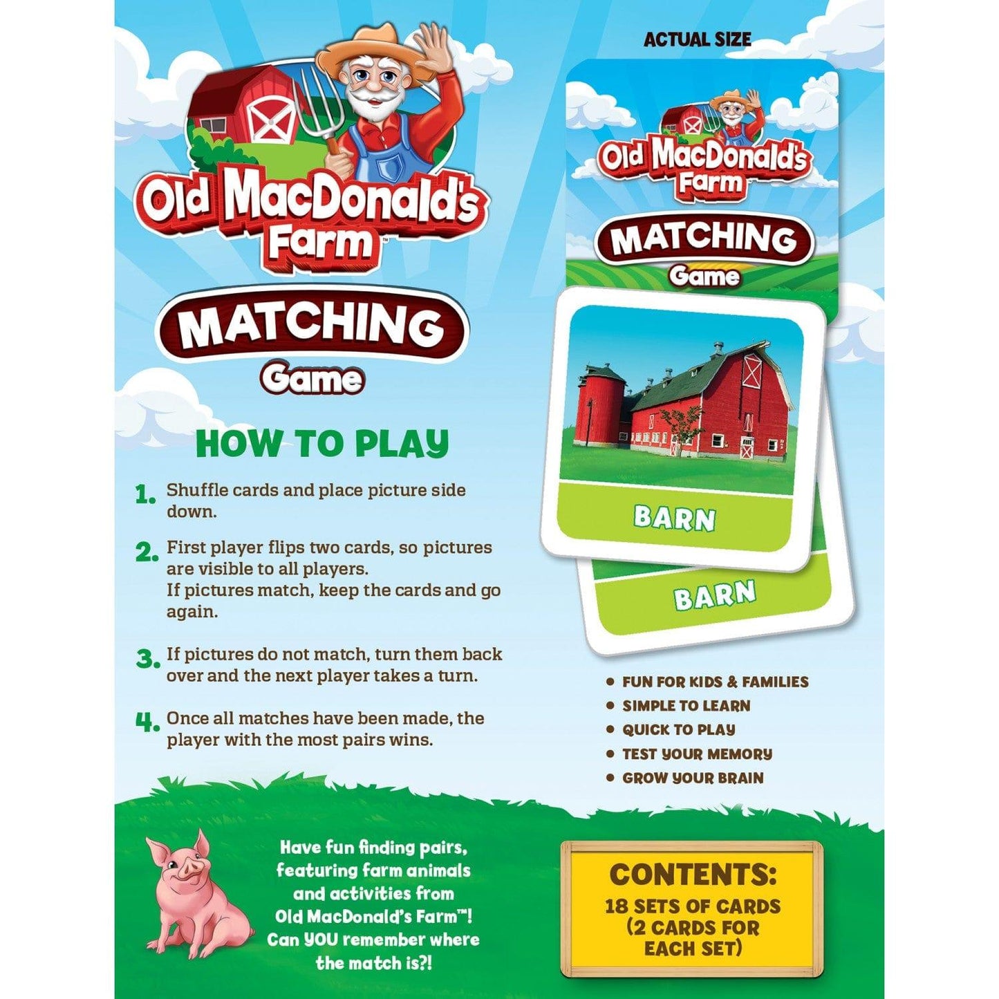 Old MacDonald's Farm Matching Game - American Farm Company