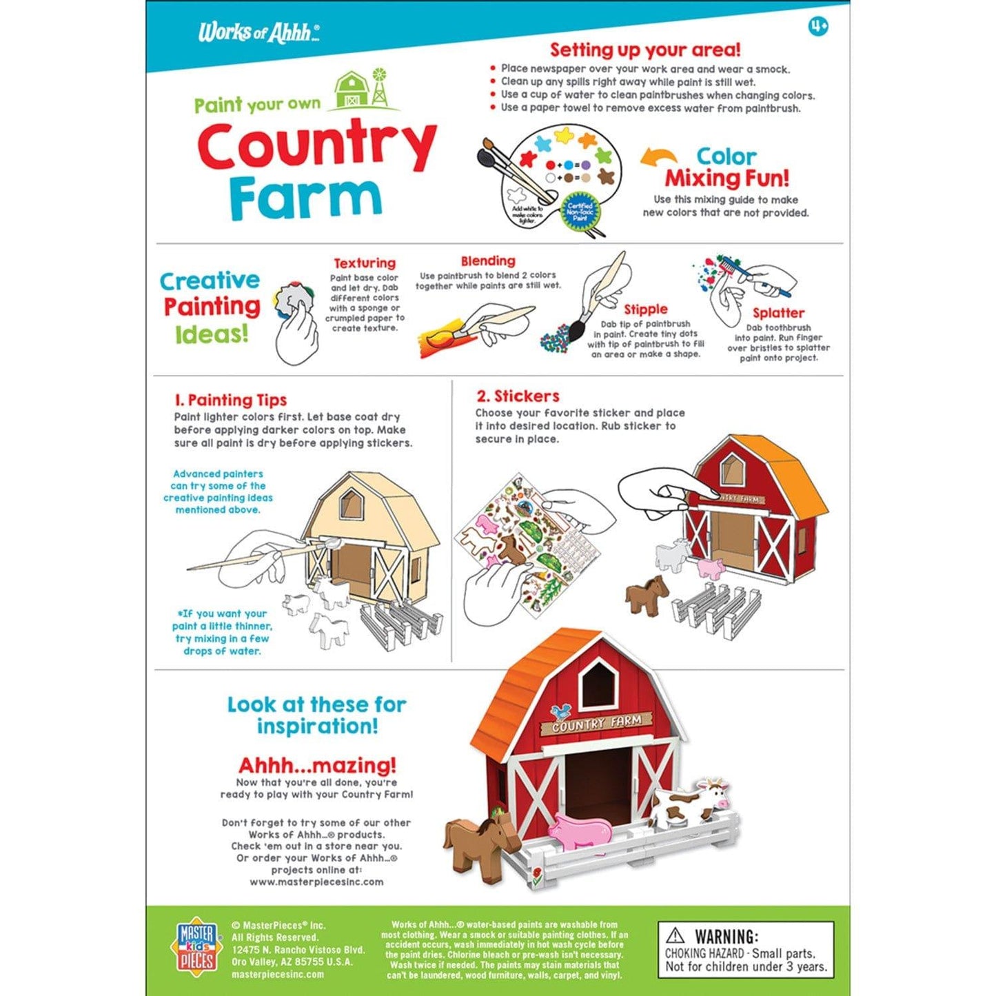 Country Farm Wooden Barn Craft & Paint Kit - American Farm Company