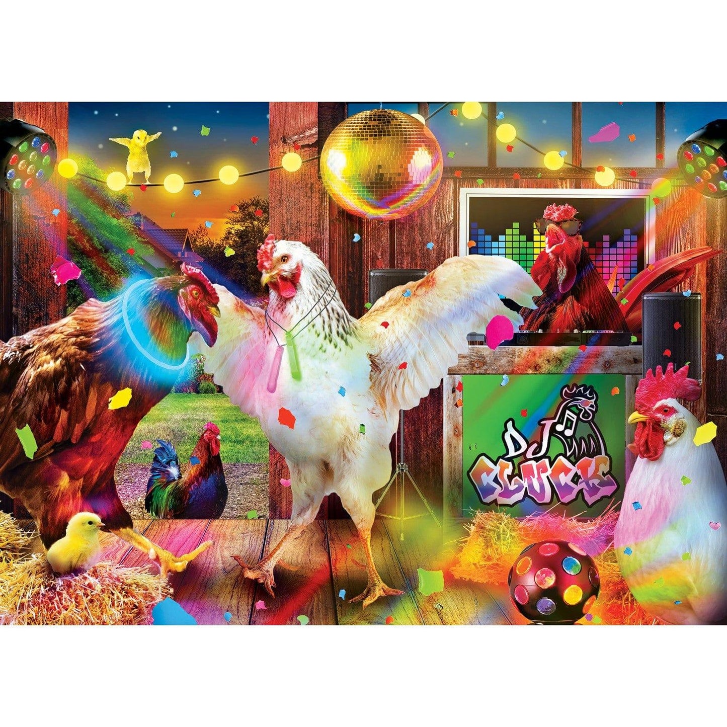 Wild & Whimsical Chicken Dance Puzzle - 1000 Piece - American Farm Company