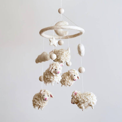Sheep Felt Baby Mobile