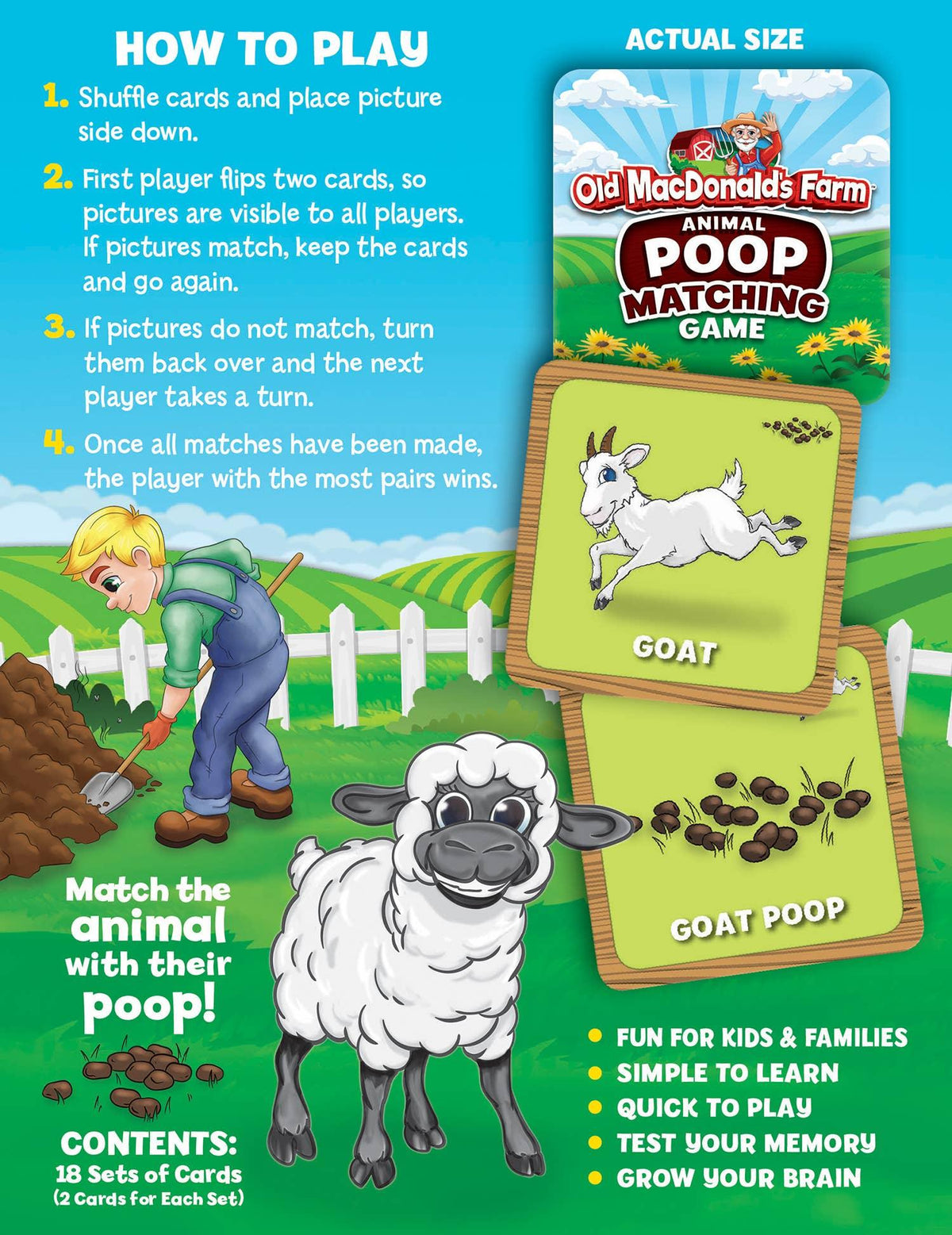 Poop Farm Old MacDonald's Farm - Animal Poop Matching Game – American Farm Company