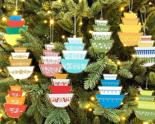 Double-Sided Pyrex-Inspired Acrylic Ornament