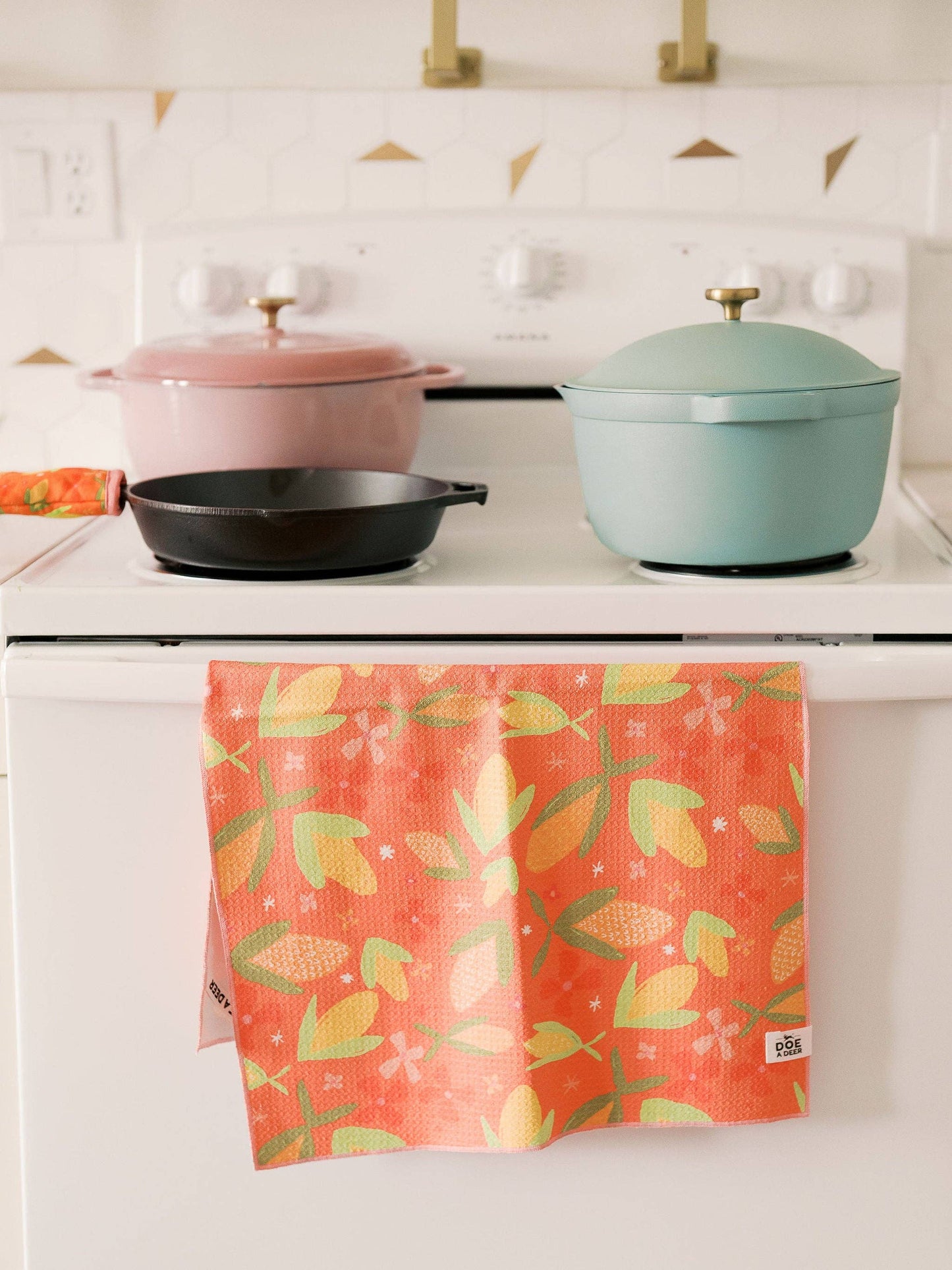 Corn & Flowers Waffle Towel