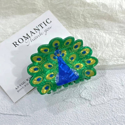 Peacock Hair Claw Clip